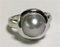 Sterling Silver & Cultured Pearl Ring