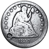 1857 Seated Liberty Quarter NICELY CIRCULATED