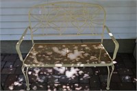 VINTAGE OUTDOOR METAL BENCH - 37" TALL X 44" WIDE