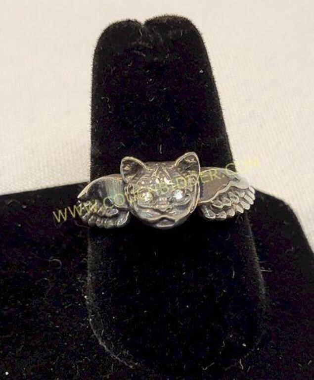 Cat Wing Sterling Ring