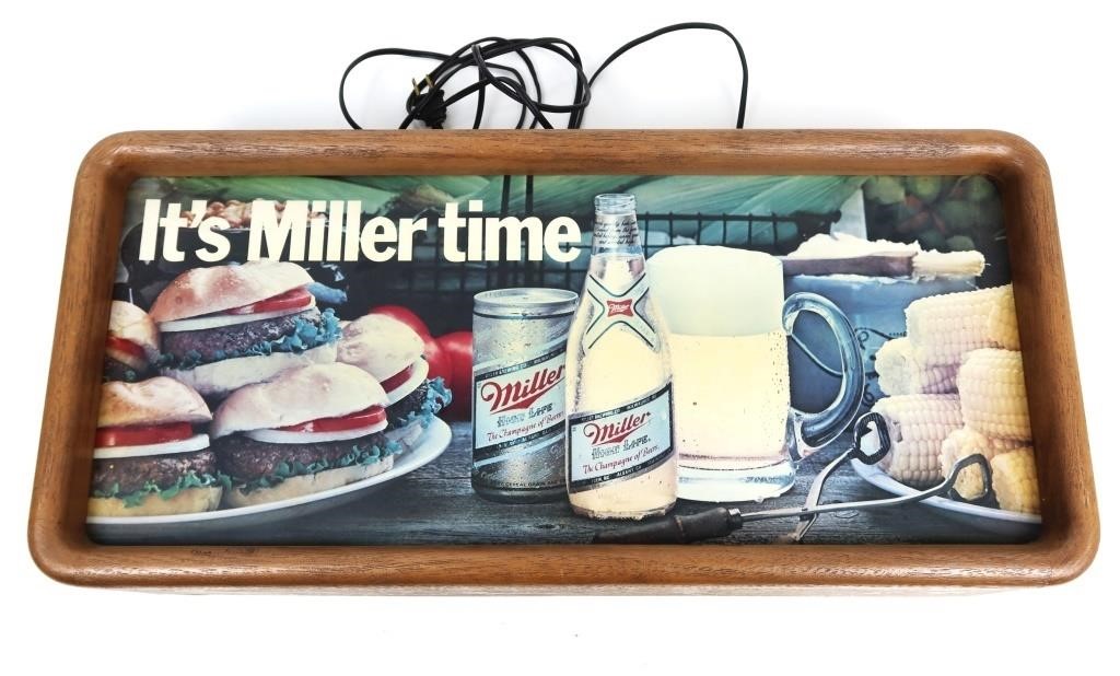 VINTAGE MILLER BEER LIGHTED BEER SIGN