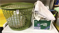 Laundry Basket + shop rags