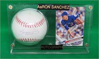 Aaron Sanchez Autographed Baseball With COA