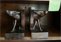 Q - CARVED WATER BUFFALO BOOKENDS (O15)