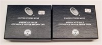 (2) 2018 Proof Silver Eagles