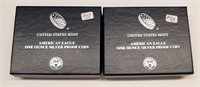 (2) 2020 Proof Silver Eagles