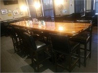 Large solid wood stand up bar table