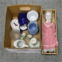 Porcelain Doll, Various Chinaware, Etc