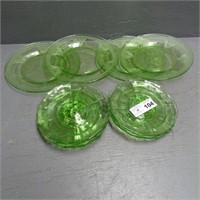 Various Green Depression Glass Plates