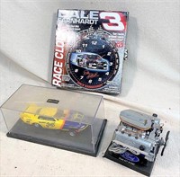 Race clock & die cast car