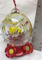 D2) HUMMINGBIRD FEEDER,  Glass top, plastic bottom
