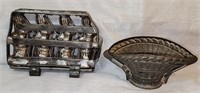 2 Antique Chocolate Candy Molds-4 Bunnies & Basket