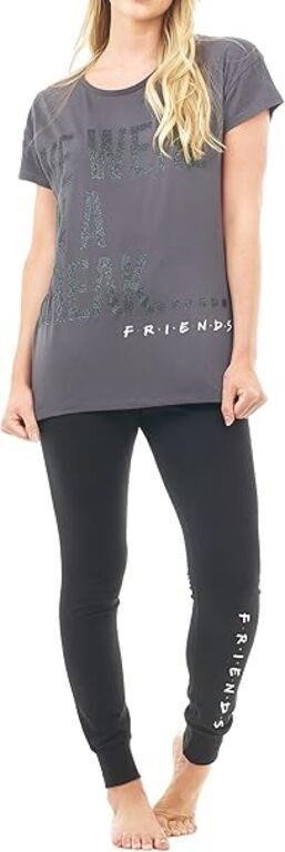 FRIENDS Women's Short Sleeve Pajama Set, XL