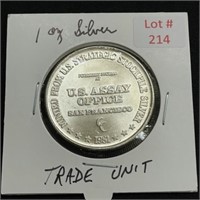 1oz Fine Silver Trade Unit 1981