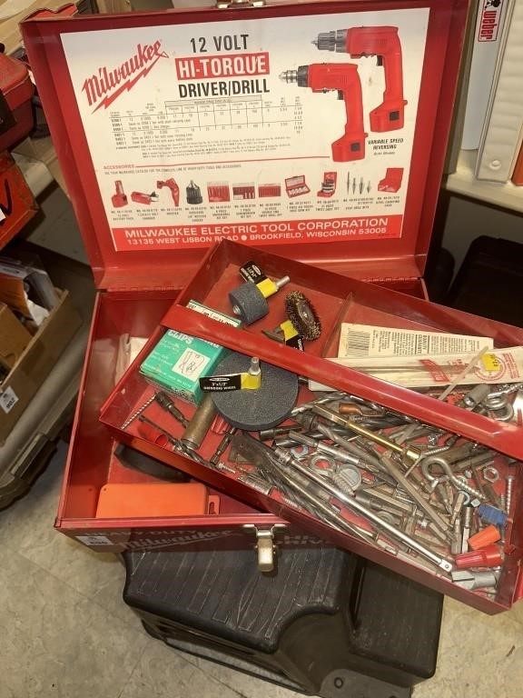 Milwaukee box ( no drill) with contents