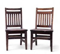 Antique Mission Oak Chairs (2)