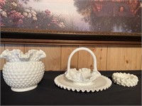 Fenton  white hobnail glass