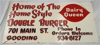 Vintage Masonite Wood Dairy Queen Sign