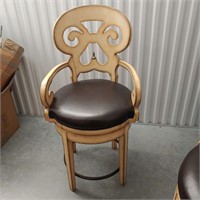 Swiveling Wood Barstool