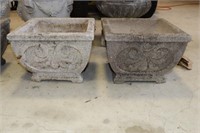 Pair of Cement Planters 14" X 14"