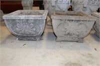 Pair of Cement Planters 14" X 14"