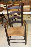 Antique Ladderback Arm Chair with