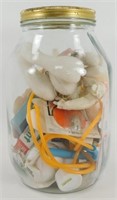 * Glass Jar Filled with Miscellaneous Treasures