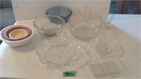 Glass serving bowls & plastic ones