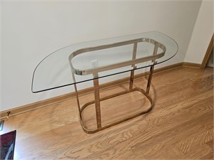 brass and glass sofa/entry table