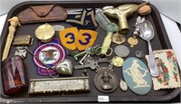 Eclectic tray lot includes vintage and antique