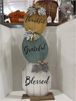 Thankful, Grateful, Blessed Pumpkins Porch Decor
