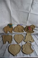 Lot of 8 Vintage Brown Bag Cookie Molds