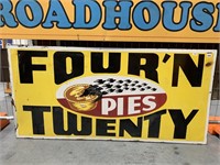 Enamel Four N Twenty Pies Sign 6x3