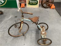 Vintage Blue Trike (buckled back wheel)