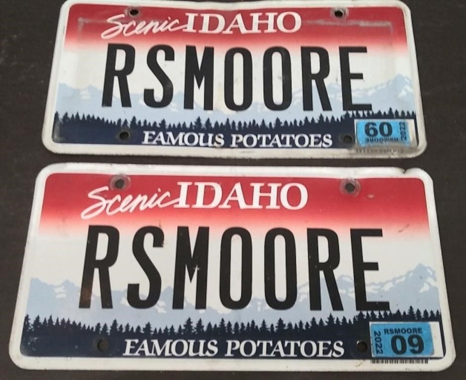 Pair Idaho Personalized License Plates