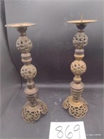 Brass Candle Stick Pair-14" Each