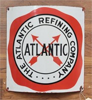 "Atlantic" Single-Sided Curved Porcelain Sign