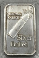 (Y) 1oz  Silver Bar Silver Bullet
