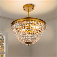 Hawaii Semi-Flush Light  14 E26 Crystal-gold-2