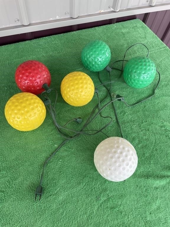Set of blow mold golf ball patio/RV lights