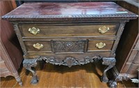 CARVED MAHOGANY CHIPPENDALE LOWBOY