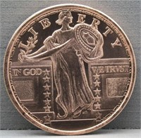 Copper .999 Fine Standing Liberty One AVDP Ounce
