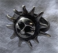 Sterling Silver Sun Ring Size 5