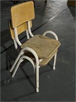 Collection of Vintage School Chairs, 21 Chairs