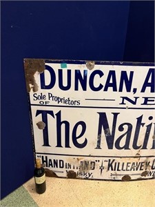Very Rare Enamel Sign, Duncan Alderdice & Co