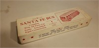 Vintage Red y cut santa fe bus  wood model old