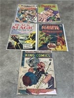 Vintage assortment of comic books in protective