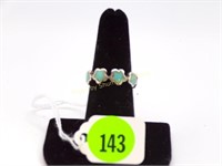 Sterling 825 Star shaped Turquoise Size 7