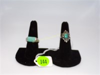 2x- 1-Turquoise stone in unmark setting  size 6 &