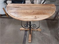 Metal/wood crescent console